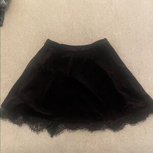 Elegant Black Lace Trim Skirt